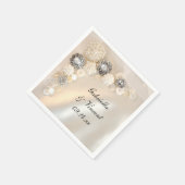 Serviette En Papier Mariage Faux White Pearl and Diamond Buttons (Coin)