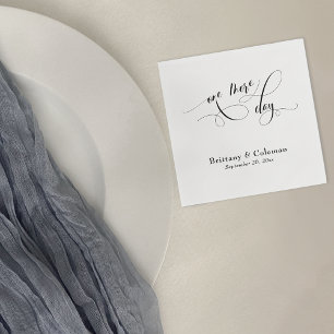 Serviette En Papier Mariage Férié Élégant Calligraphie Un Jour de Plus