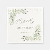 Serviette En Papier Mariage Feuille du feuillage vert Eucalyptus (Devant)