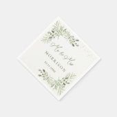 Serviette En Papier Mariage Feuille du feuillage vert Eucalyptus (Coin)