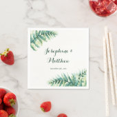 Serviette En Papier Mariage Feuille du feuillage vert ferne (En situation)