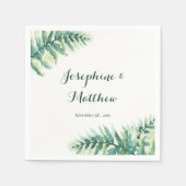 Serviette En Papier Mariage Feuille du feuillage vert ferne (Devant)