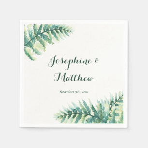 Serviette En Papier Mariage Feuille du feuillage vert ferne
