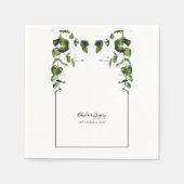 Serviette En Papier Mariage Feuille rustique Eucalyptus (Devant)