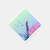 Serviette En Papier Mariage feuille tropical (Coin)