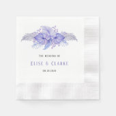 Serviette En Papier Mariage Feuille Tropical Blue and Purple Palm (Devant)