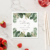 Serviette En Papier Mariage feuille tropical élégant (En situation)