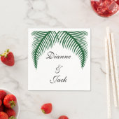 Serviette En Papier Mariage Feuille Tropical Palm (En situation)