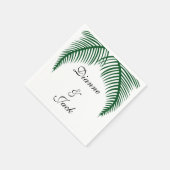 Serviette En Papier Mariage Feuille Tropical Palm (Coin)