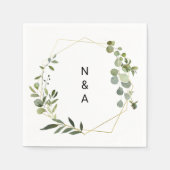 Serviette En Papier Mariage Feuille vert tropical Napkin (Devant)
