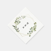 Serviette En Papier Mariage Feuille vert tropical Napkin (Coin)