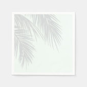 Serviette En Papier Mariage Feuille White Elegant Tropical Palm Tree (Devant)