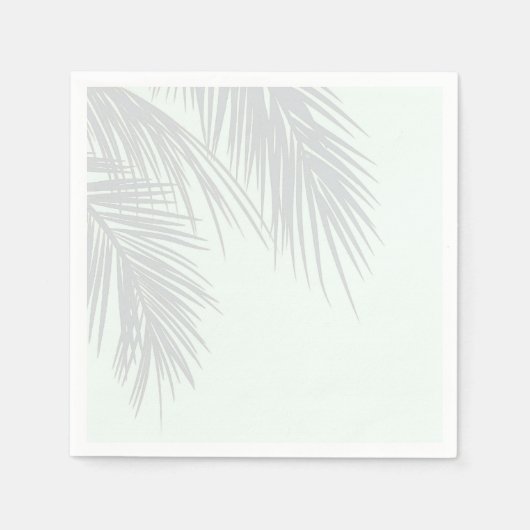 Serviette En Papier Mariage Feuille White Elegant Tropical Palm Tree (Devant)