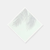 Serviette En Papier Mariage Feuille White Elegant Tropical Palm Tree (Coin)