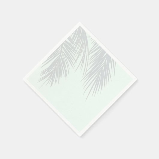 Serviette En Papier Mariage Feuille White Elegant Tropical Palm Tree (Coin)