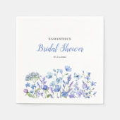 Serviette En Papier Mariage Fleur Bleu Floral (Devant)