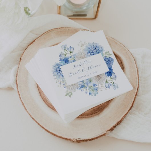 Serviette En Papier Mariage Fleur Bleu Shower