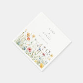 Serviette En Papier Mariage Fleur de Bohème Chic et Sauvage (Coin)