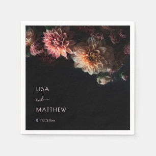Serviette En Papier Mariage Fleur de Dahlia Sombre Humeur