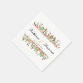 Serviette En Papier Mariage Fleur de Pêche (Coin)