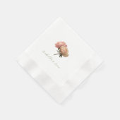 Serviette En Papier Mariage Fleur Rose Blanche | Chic (Coin)