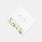 Serviette En Papier Mariage fleur sauvage (Coin)
