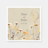 Serviette En Papier Mariage fleur sauvage (Devant)