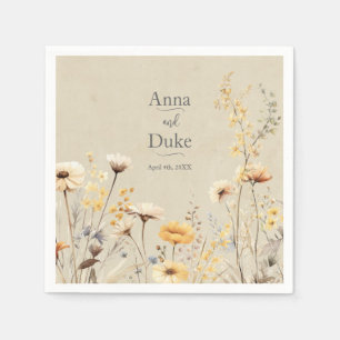 Serviette En Papier Mariage fleur sauvage