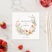 Serviette En Papier Mariage fleur sauvage (En situation)