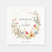 Serviette En Papier Mariage fleur sauvage (Devant)