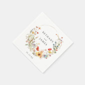 Serviette En Papier Mariage fleur sauvage (Coin)