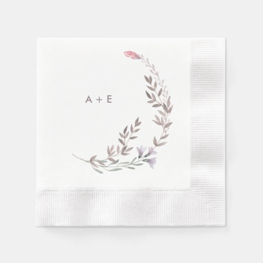 Serviette En Papier Mariage Fleur sauvage (Devant)