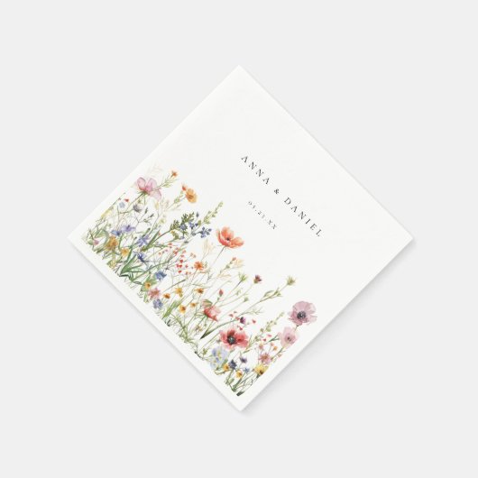 Serviette En Papier Mariage fleur sauvage (Coin)