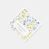 Serviette En Papier Mariage Fleur sauvage aquarelle (Coin)