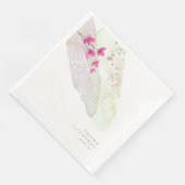 Serviette En Papier Mariage fleur sauvage Aquarelle Peinture Str Fsia  (Coin)