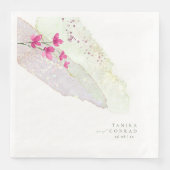 Serviette En Papier Mariage fleur sauvage Aquarelle Peinture Str Fsia  (Devant)