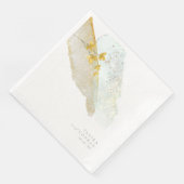 Serviette En Papier Mariage fleur sauvage Aquarelle Peinture Str Gold  (Coin)