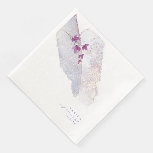 Serviette En Papier Mariage fleur sauvage Aquarelle Peinture Str Peri  (Coin)