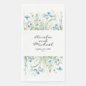 Serviette En Papier Mariage Fleur sauvage bleu aquarelle (Devant)