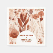 Serviette En Papier Mariage Fleur sauvage bleu aquarelle (Devant)