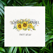 Serviette En Papier Mariage fleur sauvage bleu Tournesol