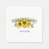 Serviette En Papier Mariage fleur sauvage bleu Tournesol (Devant)
