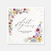 Serviette En Papier Mariage Fleur sauvage Boho (Devant)