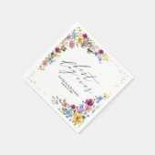 Serviette En Papier Mariage Fleur sauvage Boho (Coin)
