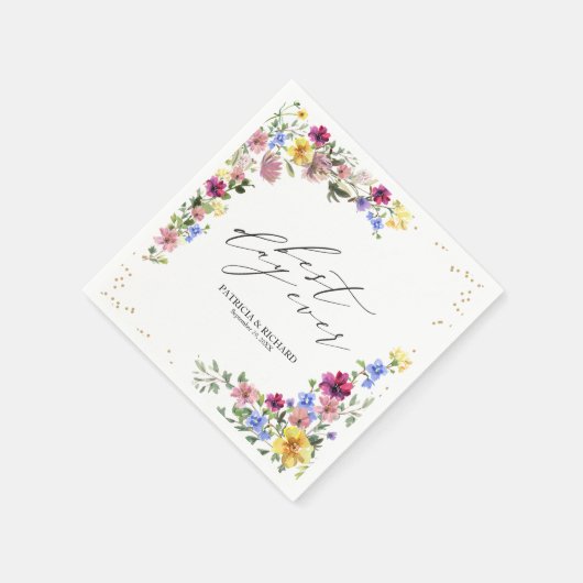 Serviette En Papier Mariage Fleur sauvage Boho (Coin)
