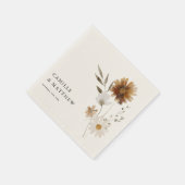 Serviette En Papier Mariage Fleur sauvage Boho Fall (Coin)