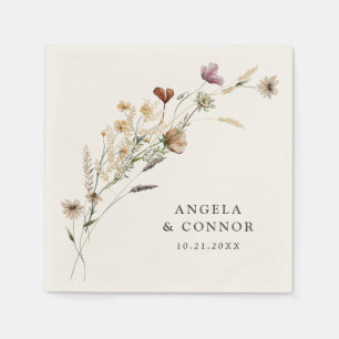 Serviette En Papier Mariage Fleur sauvage Boho Fall