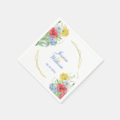 Serviette En Papier Mariage Fleur sauvage couleur été (Coin)