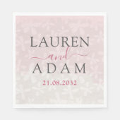 Serviette En Papier Mariage Fleur sauvage couleur rose vif (Devant)