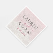 Serviette En Papier Mariage Fleur sauvage couleur rose vif (Coin)